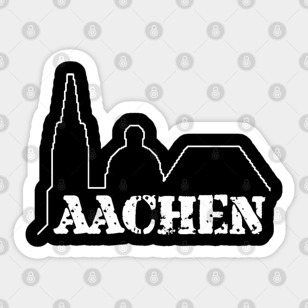 Aachener Dom, Öcher Dom - Lineart Sticker by shirtsandmore4you